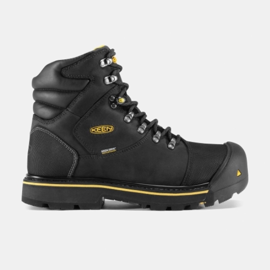 Black Men's Keen Milwaukee Waterproof Steel Toe Work Boots | 17289YRZO