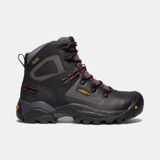 Black Men's Keen St. Paul 6 Wp Carbon-fiber Toe Work Boots | 16095PCQY