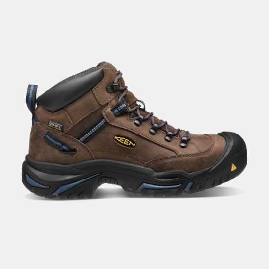 Brown Black Men's Keen Braddock Al Waterproof Mid Steel Toe Work Boots | 13472VNSD