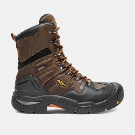 Brown Black Men's Keen Coburg 8 Waterproof Steel Toe Work Boots | 69278VOCI