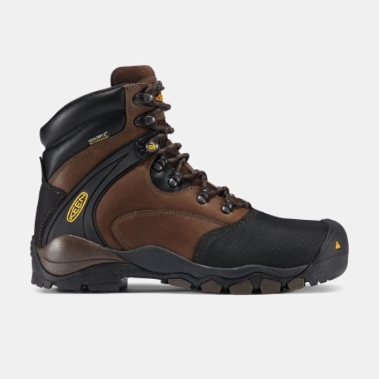 Brown Black Men's Keen Louisville 6 Steel Toe Work Boots | 04538YQDP