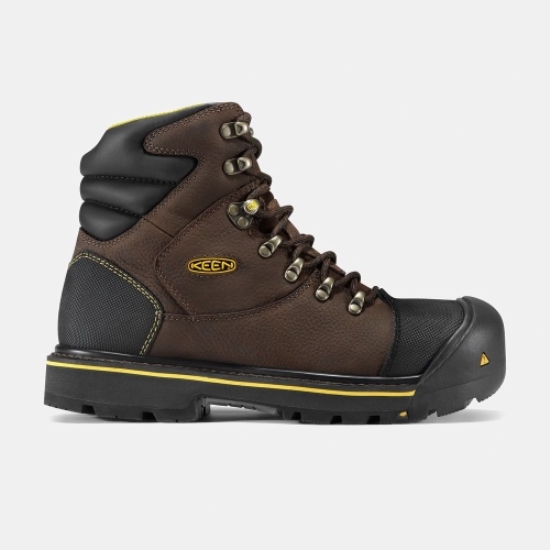 Brown Black Men's Keen Milwaukee 6 Steel Toe Work Boots | 85276UIAP