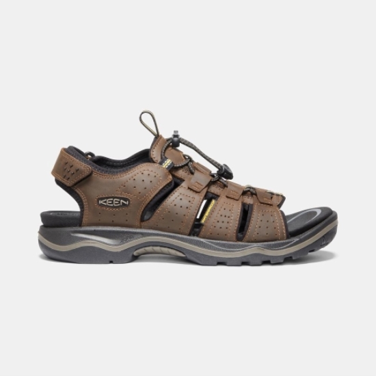 Brown Black Men's Keen Rialto Open Toe Sandals | 54927KXQR