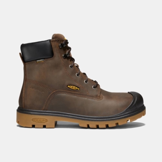 Brown Men's Keen Baltimore 6 Waterproof Soft Toe Work Boots | 42793RVZM