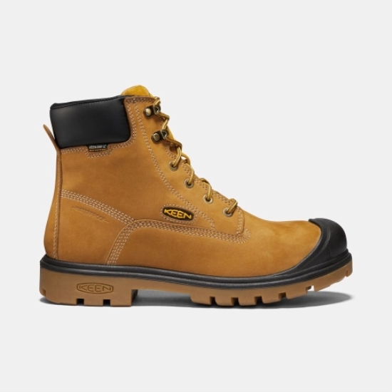 Brown Men's Keen Baltimore 6 Waterproof Steel Toe Work Boots | 61357OXMH