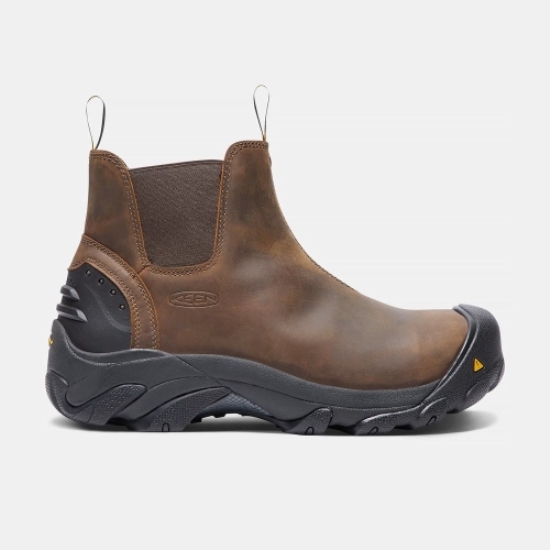 Brown Men's Keen Detroit Steel Toe Work Boots | 47591GVZU