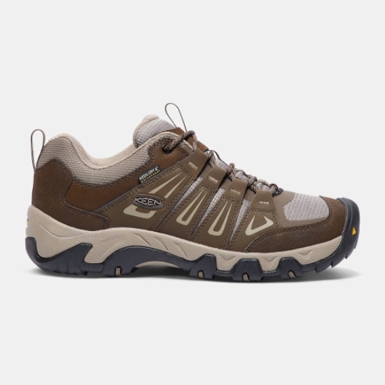 Brown Men's Keen Oakridge Waterproof Hiking Shoes | 29501IWYM