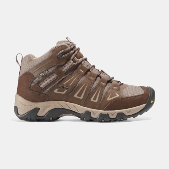 Brown Men's Keen Oakridge Waterproof Mid Hiking Boots | 34908TYVS