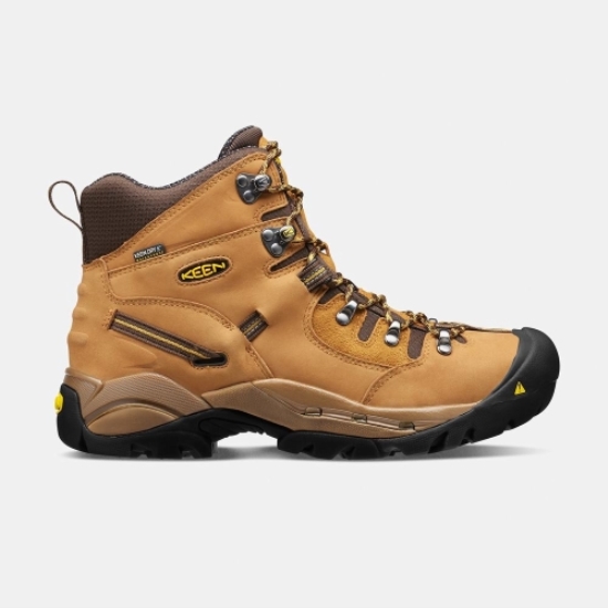 Brown Men's Keen Pittsburgh 6 Steel Toe Work Boots | 69402IJOX