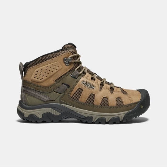 Brown Olive Men's Keen Targhee Vent Mid Hiking Boots | 30274JOUD