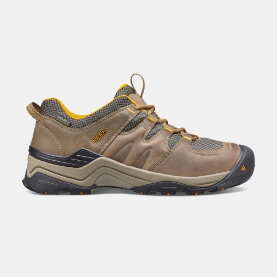 Brown Yellow Men's Keen Gypsum II Waterproof Hiking Shoes | 16784PRUH