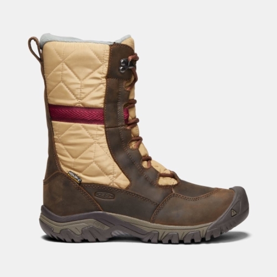 Brown Yellow Women's Keen Hoodoo III Tall Snow Boots | 50864BAKU