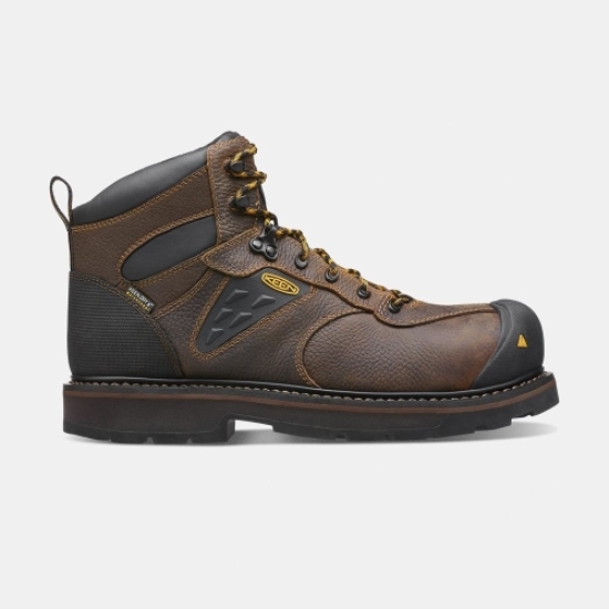 Dark Brown Men's Keen Tacoma Waterproof Composite Toe Work Boots | 87146JFXE