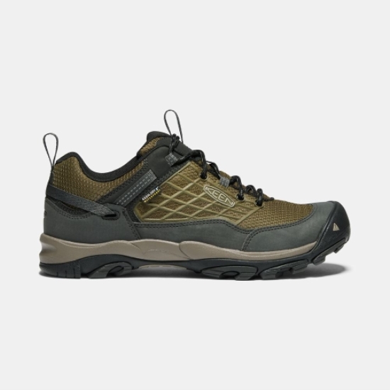 Dark Olive Black Men's Keen Saltzman Waterproof Hiking Shoes | 65094PBGD