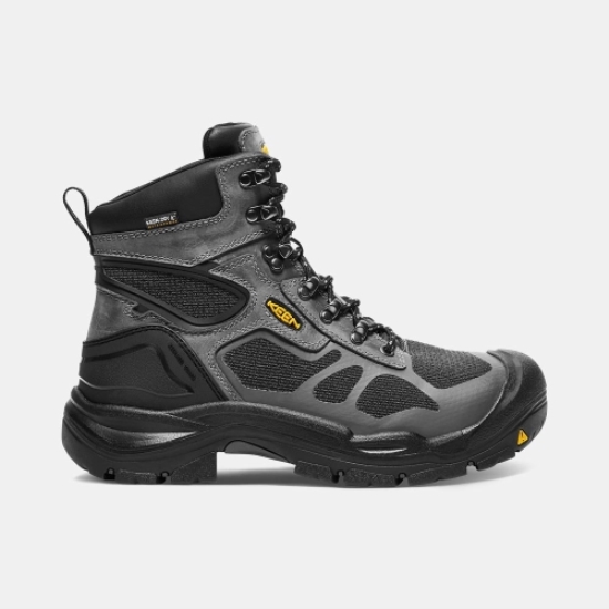 Grey Black Men's Keen Concord 6 Waterproof Steel Toe Work Boots | 37215DFKU